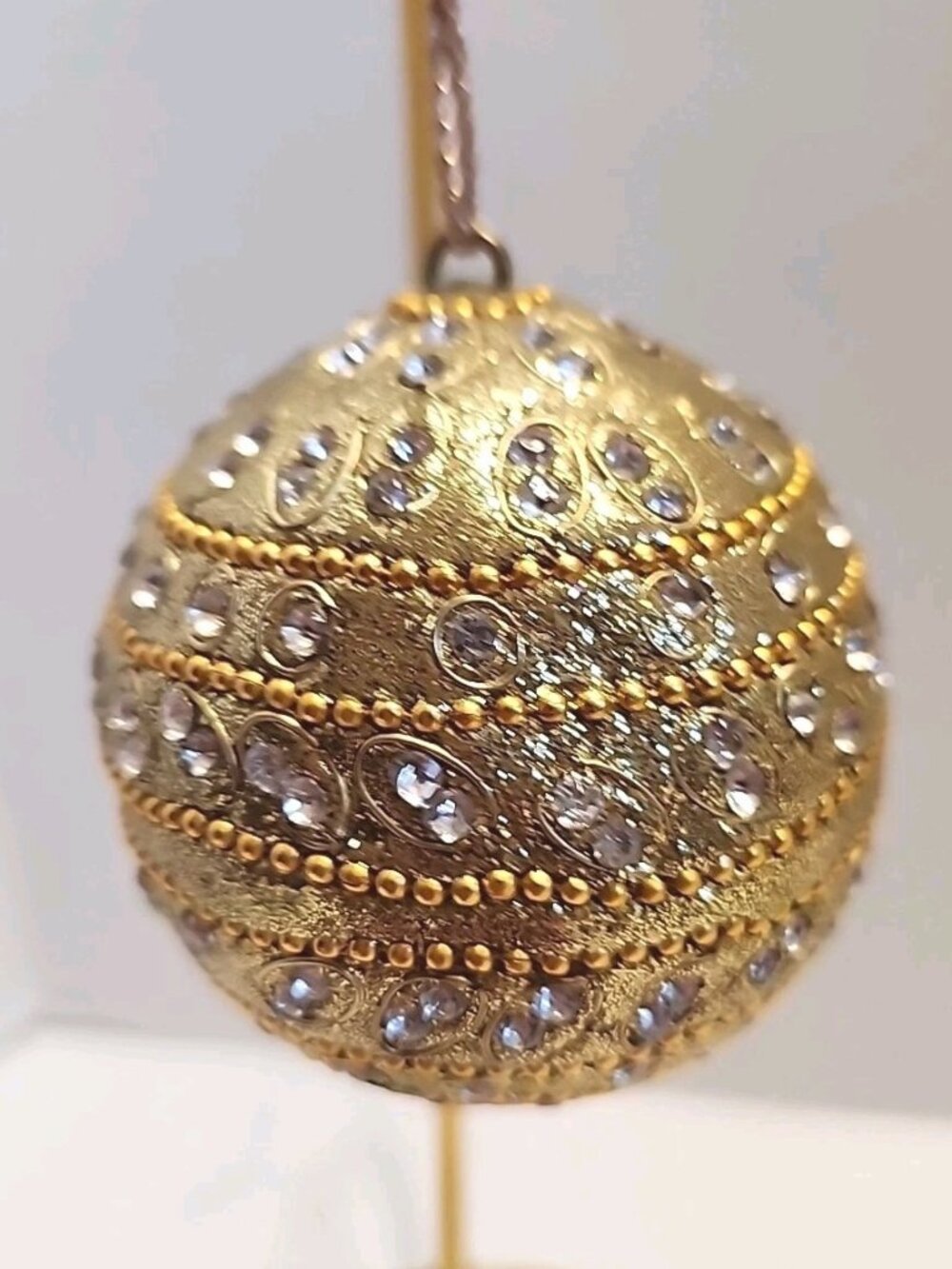 Department 56  Christmas Tree Ornament W/Rhinestones And Beads Vintage